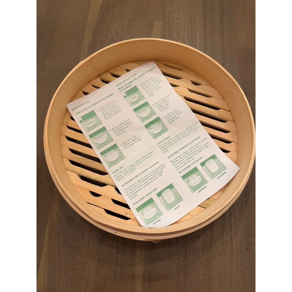 Pao Everyday Asian Cooking Bamboo‎ Steamer 10 Inch 2 Tier Ekco Dumpling Steamer